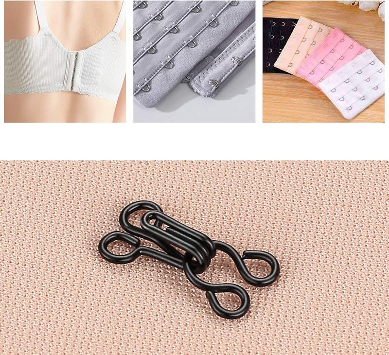 HexinYigjly 100 Pcs Sewing Hooks and Eyes Closure Set, 3 Styles Skirt Hook and Eye Closures Sewing Snaps Kit, Metal Snaps Buttons Fasteners Press Studs Set for Skirt, Bra, Trousers, Dress, Sewing, DIY Crafting - Image 5